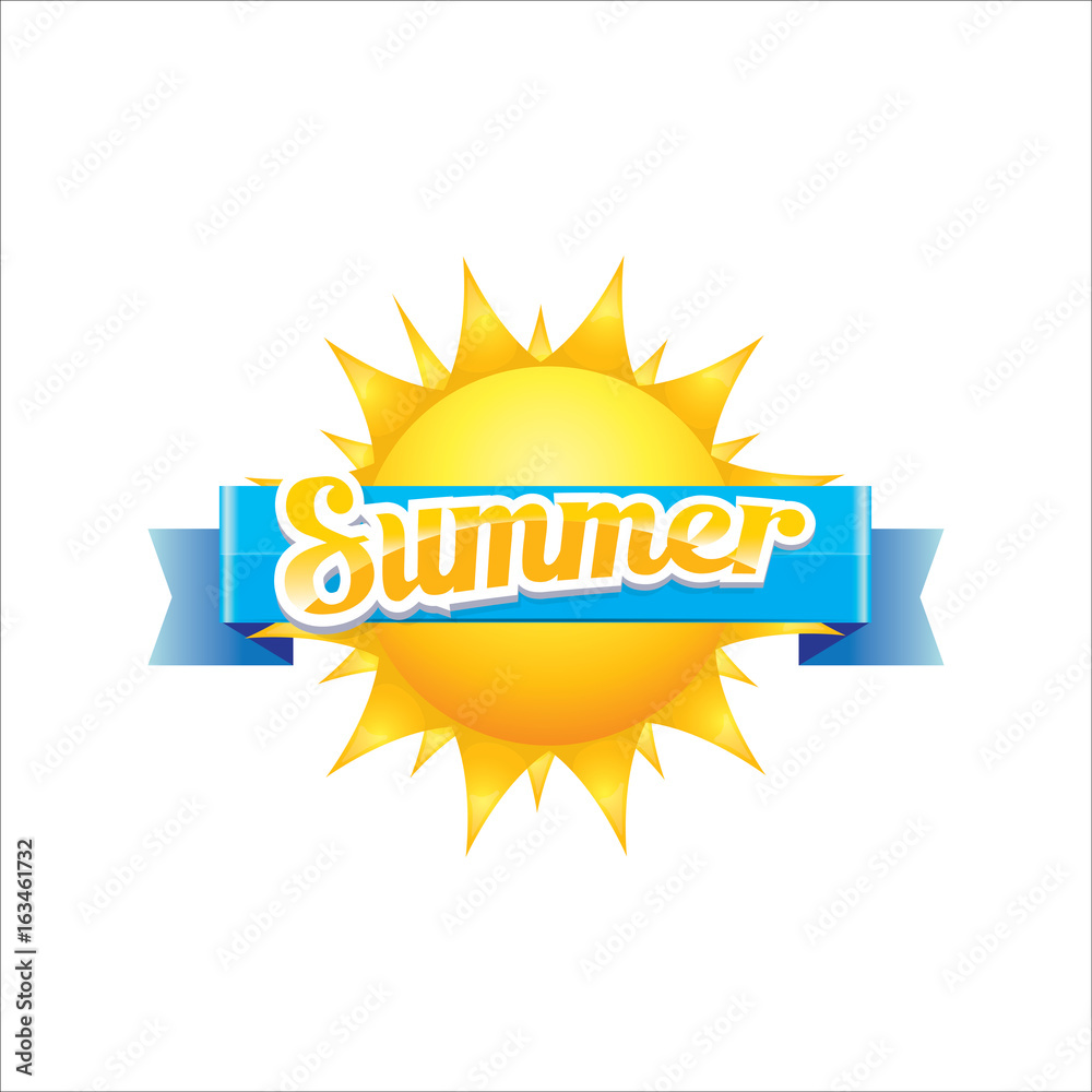 Fototapeta premium vector summer label. summer icon with sun.