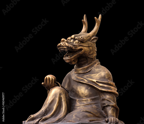 The Chinese dragon statue