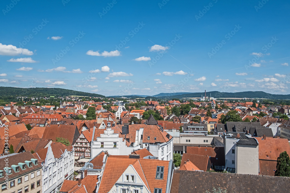 Stadt  Hameln - Blick von der Münsterkirche auf die Altstadt 