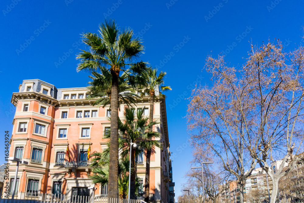 Cityscape in Barcelona Europe - street view of Old town in Barcelona, Spain