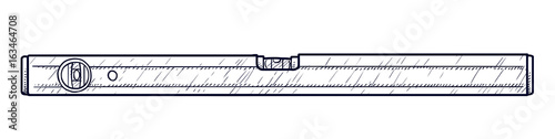 Spirit level illustration, drawing, engraving, ink, line art, vector