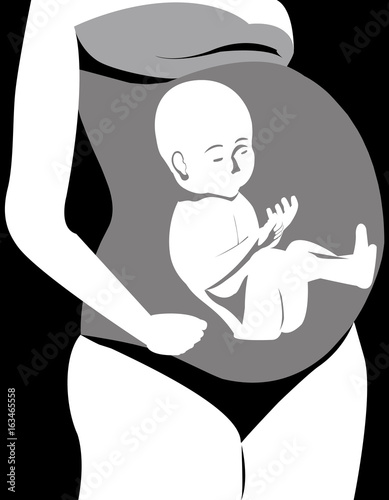 silhouette pregnant woman of baby 