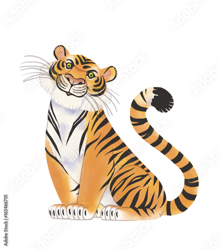 Fototapeta Naklejka Na Ścianę i Meble -  Tiger cartoon character