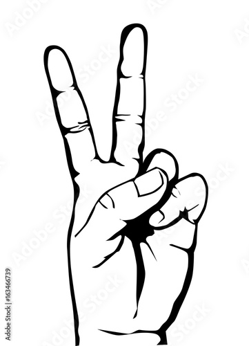 hand with victory sign vector eps 10