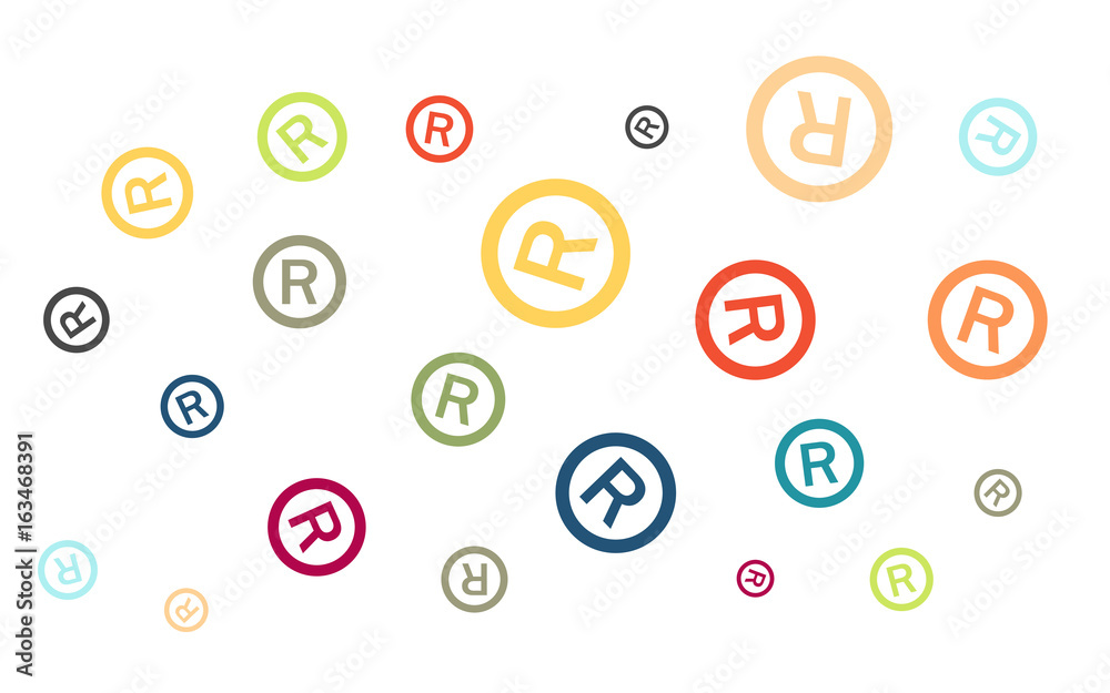 Viele bunte Copyright Symbole Viele bunte Copyright Symbole