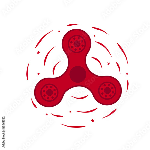 Rotating red spinner, vector illustration