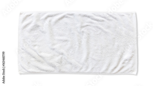 Photo White beach towel mock up isolated with clipping path on white background, flat