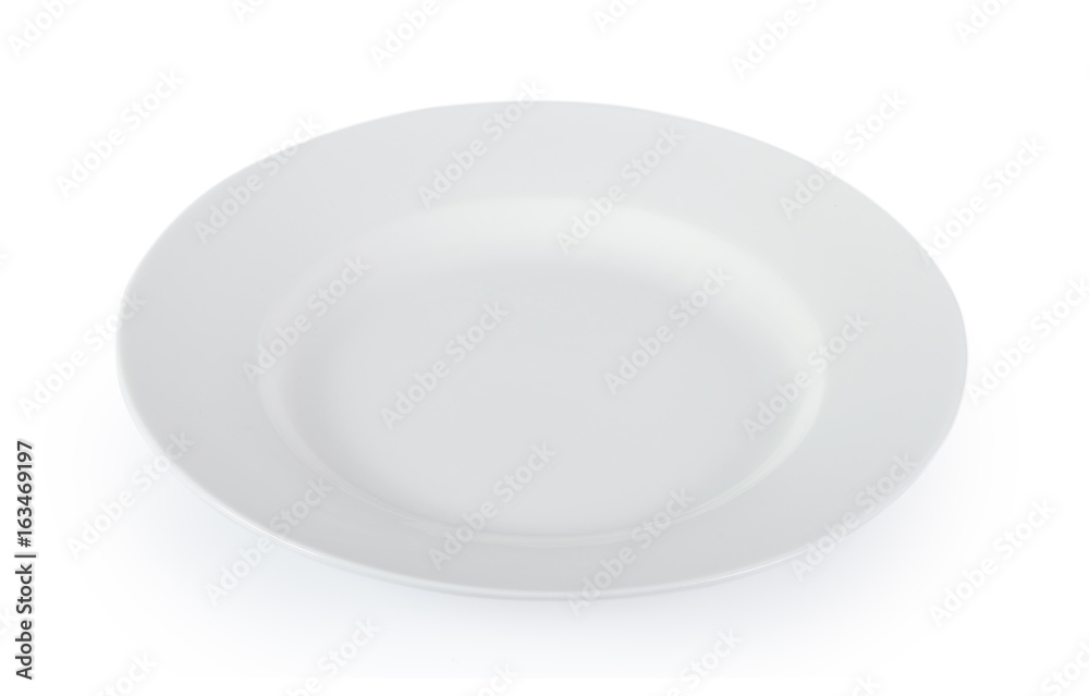 white plate on white background