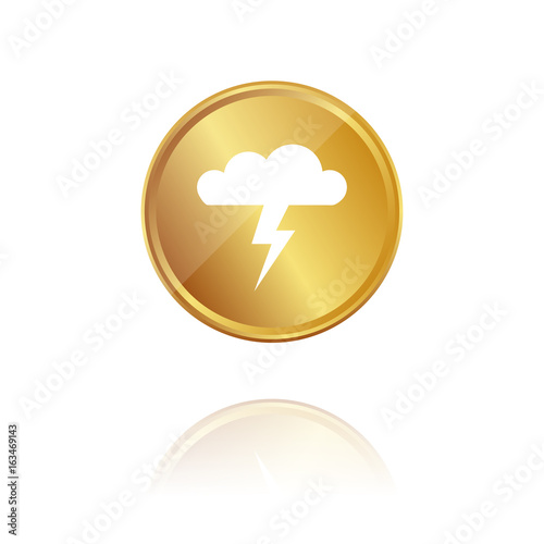 Gewitterwolke - Gold Münze mit Reflektion