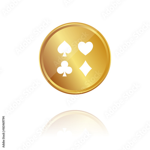 Casino - Gold Münze mit Reflektion