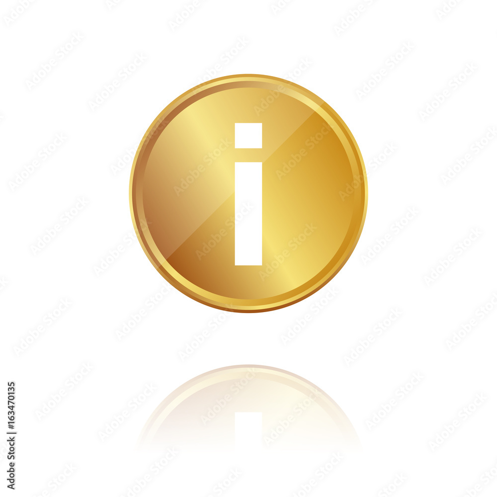 Informationen - Gold Münze mit Reflektion Informationen - Gold Münze mit Reflektion