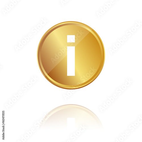 Informationen - Gold Münze mit Reflektion