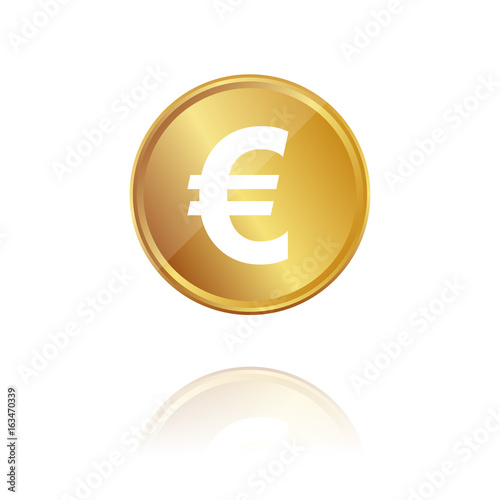 Euro Münze - Gold Münze mit Reflektion