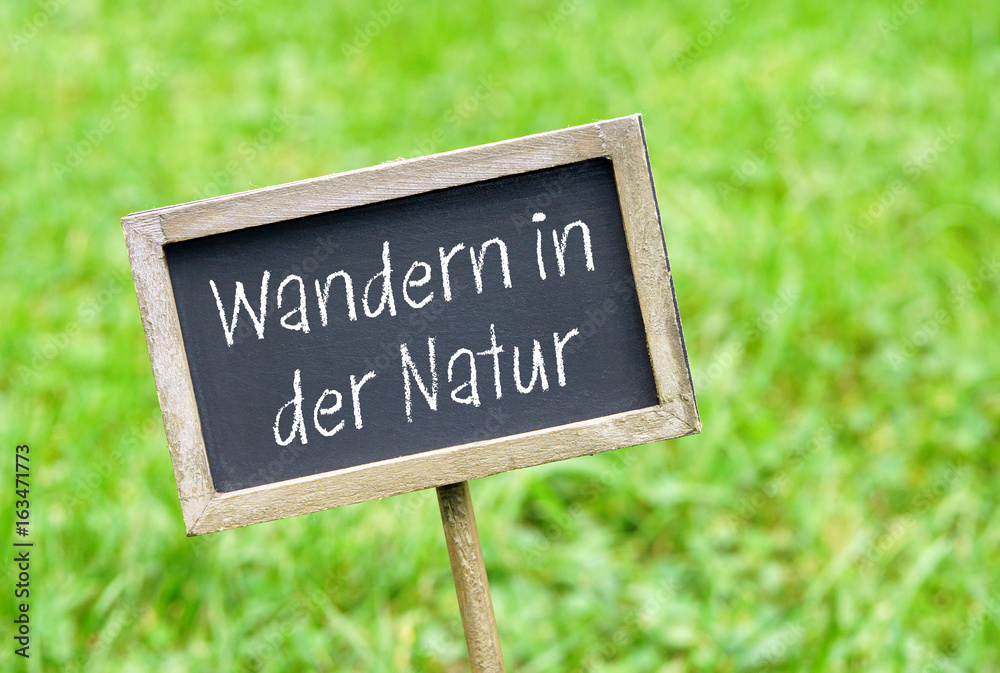Wandern in der Natur, Kreidetafel Wanderung Wandern in der Natur, Kreidetafel Wanderung