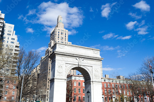 Arch in Washington Square park in Greenwich village in NYC photo