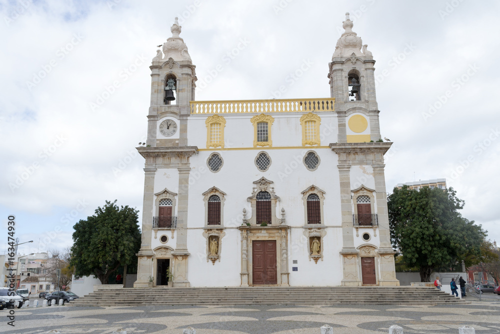 Church of Nossa Senhora do Carmo inside of which is located the Chapel of bones
