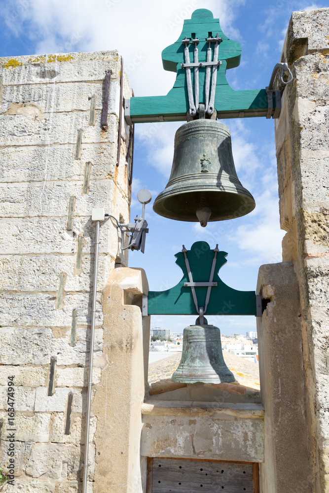Bells at the top of the Cathedral of Faro