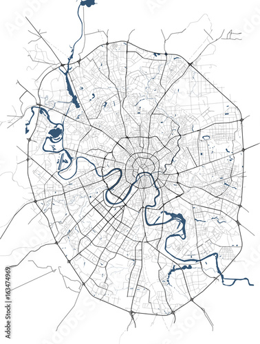 Fotografia vector map of the city of Moscow, Russia