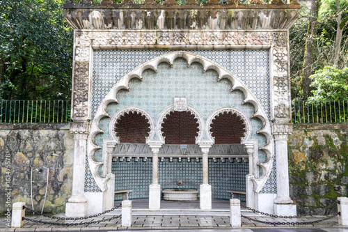 Moorish style fountain in the cinty center of Sintra (portugal) photo