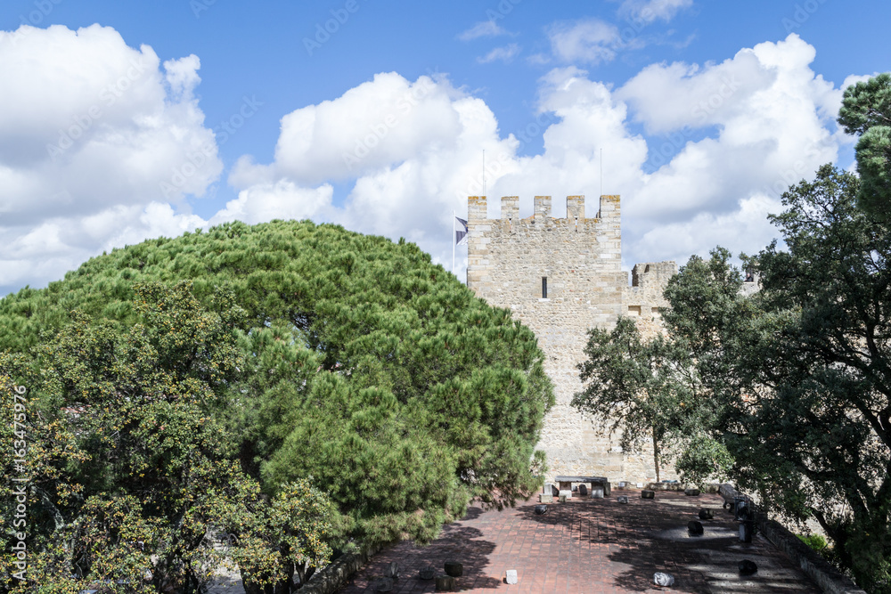 Palace tower at Castelo de Sao Jorge (Portugal)
