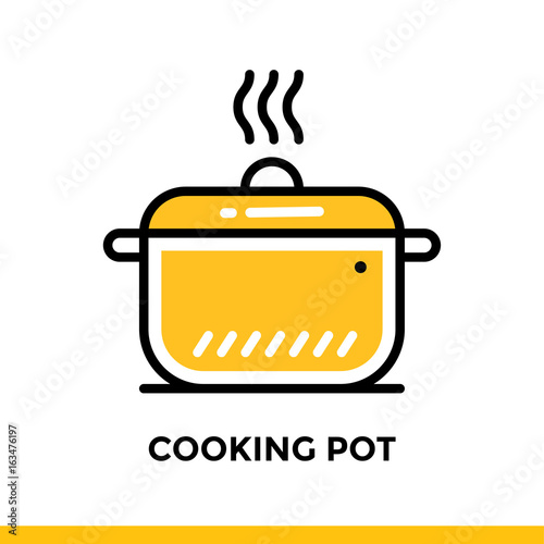 Unique linear icon of bakery, cooking. Suitable for print media, info graphics and web design