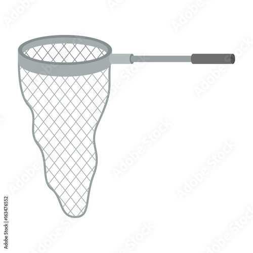 colorful silhouette of fishing net with handle vector illustration