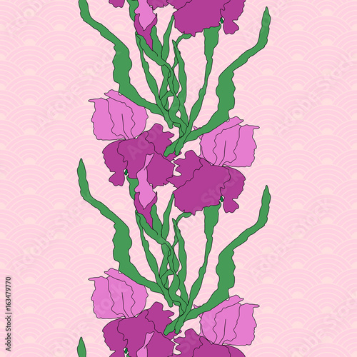 Vector iris. Hand-drawing illustration.