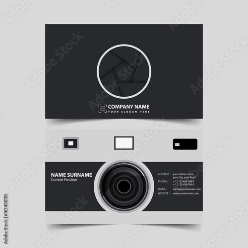 Photographer Business card design template.