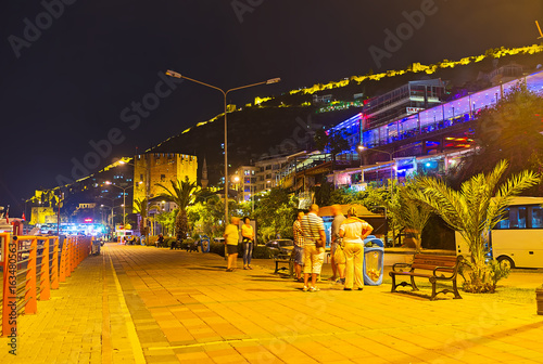 The night promenade in Alanya photo