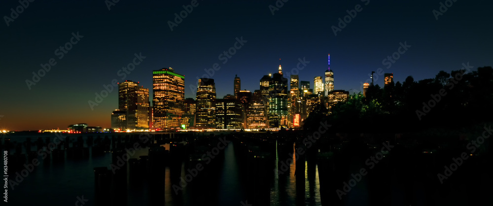 New York City at night.