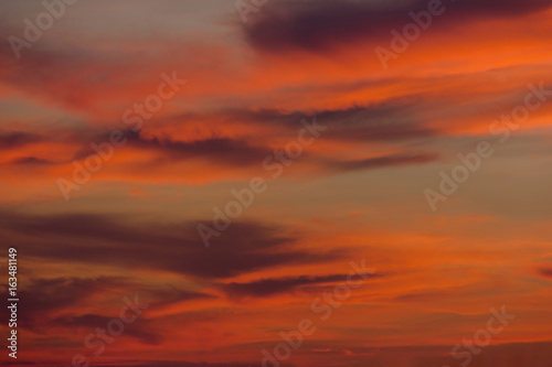 beautiful clouds and sunset sky. background and wallpaper. © gumpapa