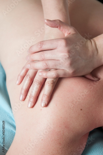 Back massage by physiotherapist