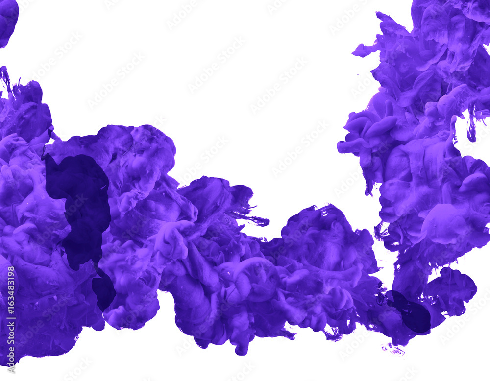 Acrylic colors and ink in water. Ink swirling in water. Ink in water isolated. Colorful ink in water. Paint splash. Abstract background.