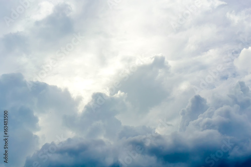 The sky with clouds moving with the wind.