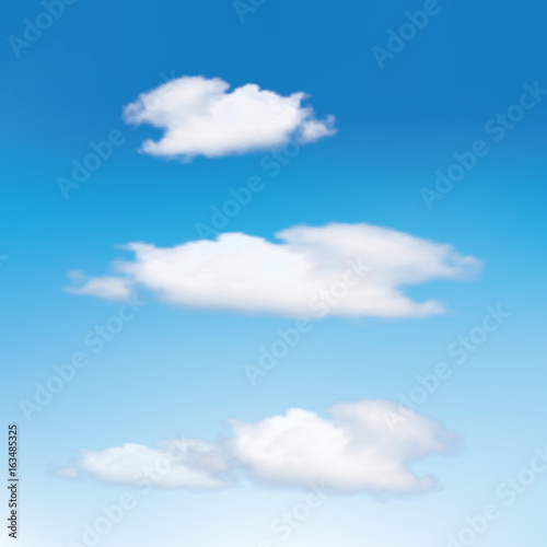 Clouds in the blue sky. Vector cloud samples