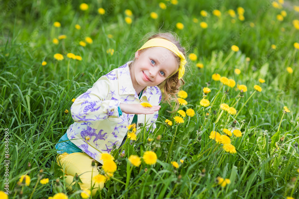 girl with dandelions girl with dandelions