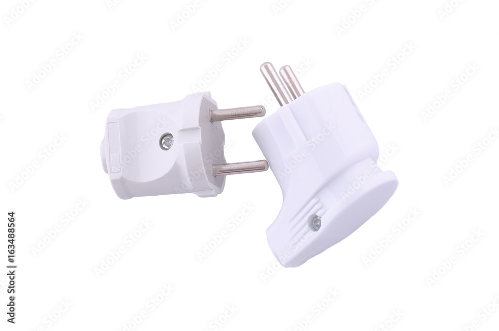 Electric plugs isolated on white background. Electric plugs isolated on white background.