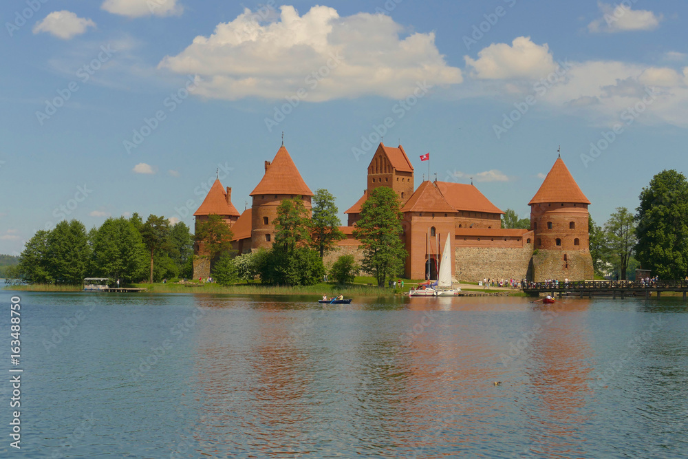 Medieval brick-built castle in Trakai on the lake. Former residence of Lithuanian princes and former capital of Lithuania. Today a very popular point of all trips to lithuania.