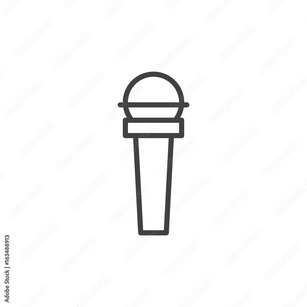 Microphone line icon, outline vector sign, linear style pictogram isolated on white. Symbol, logo illustration. Editable stroke Microphone line icon, outline vector sign, linear style pictogram isolated on white. Symbol, logo illustration. Editable stroke