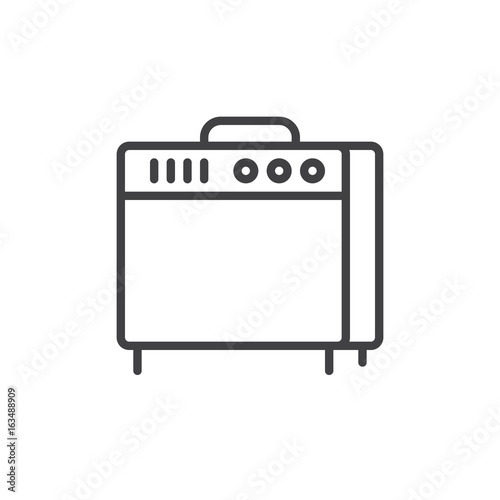 Instrument amplifier line icon, outline vector sign, linear style pictogram isolated on white. Guitar amp symbol, logo illustration. Editable stroke