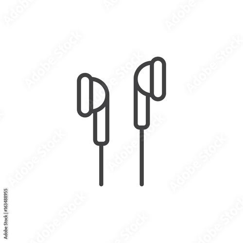 In-Ear Headphones line icon, outline vector sign, linear style pictogram isolated on white. Symbol, logo illustration. Editable stroke