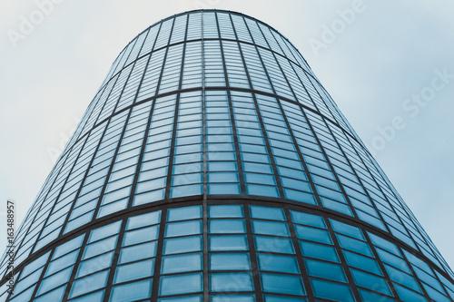 modern white bulding with windows. Architecure detail
