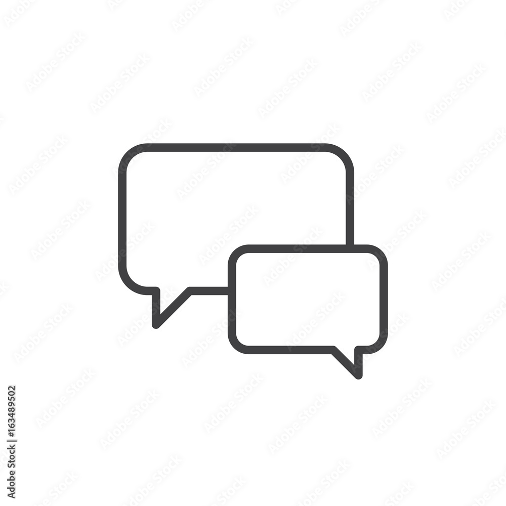 Chat, forum line icon, outline vector sign, linear style pictogram isolated on white. Speech bubbles symbol, logo illustration. Editable stroke. Pixel perfect graphics Chat, forum line icon, outline vector sign, linear style pictogram isolated on white. Speech bubbles symbol, logo illustration. Editable stroke. Pixel perfect graphics