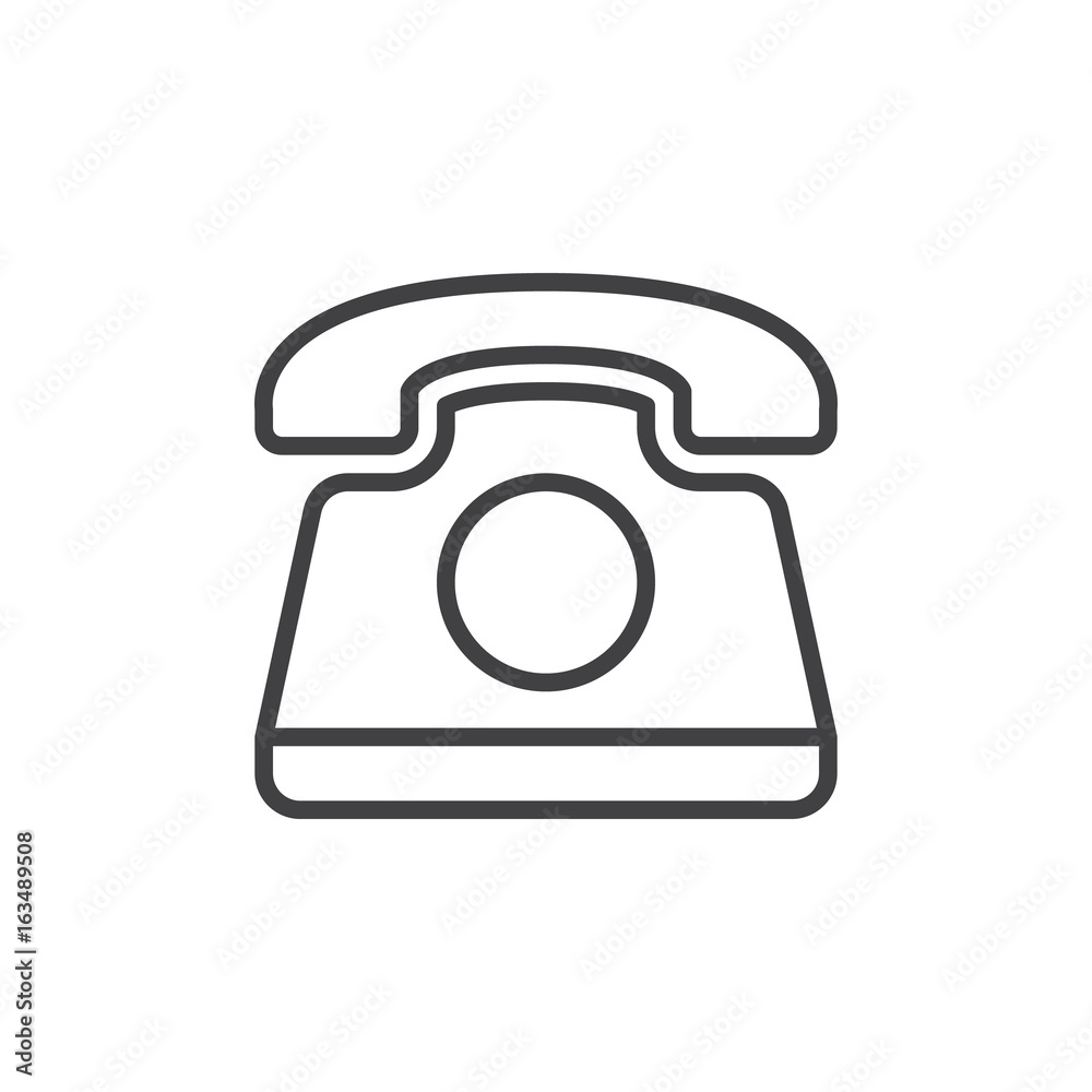 Old telephone line icon, outline vector sign, linear style pictogram isolated on white. Phone symbol, logo illustration. Editable stroke. Pixel perfect graphics Old telephone line icon, outline vector sign, linear style pictogram isolated on white. Phone symbol, logo illustration. Editable stroke. Pixel perfect graphics