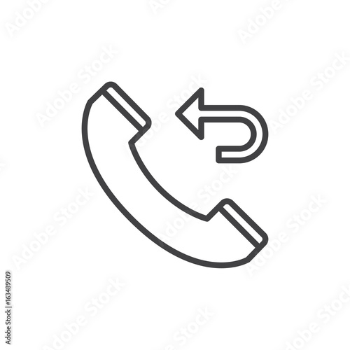 Call back line icon, outline vector sign, linear style pictogram isolated on white. Symbol, logo illustration. Editable stroke. Pixel perfect graphics