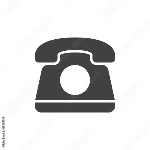 Old telephone icon vector, filled flat sign, solid pictogram isolated on white. Phone symbol, logo illustration. Pixel perfect graphics