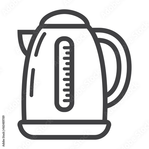 Electric Kettle line icon, kitchen and appliance, vector graphics, a linear pattern on a white background, eps 10.