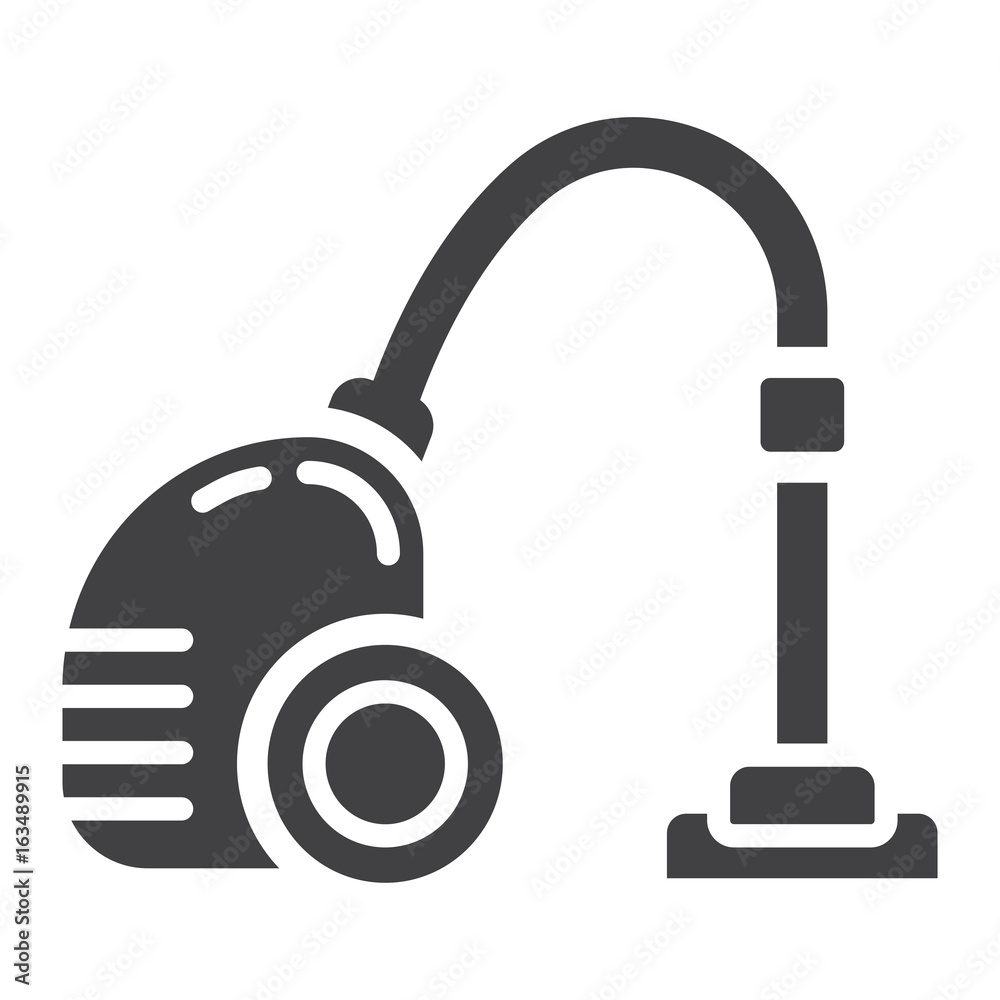 Vacuum cleaner solid icon, electric and appliance, vector graphics, a glyph pattern on a white background, eps 10. Vacuum cleaner solid icon, electric and appliance, vector graphics, a glyph pattern on a white background, eps 10.
