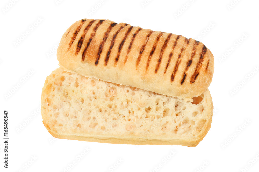 Panini sliced in half