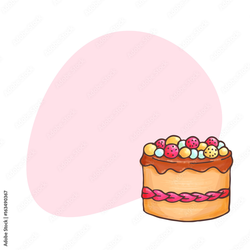 Cake illustration with place for text. Cake illustration with place for text.